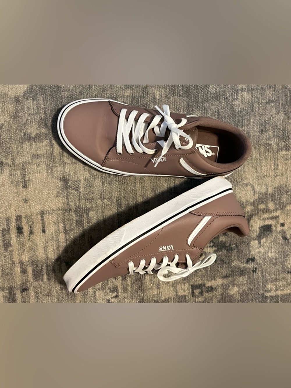Vans Ward Low Womens 9.5 Brown Leather Lace Up Sneakers Skate Casual Shoes